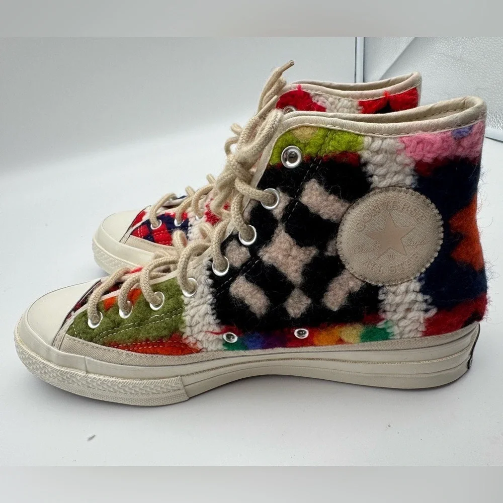 Converse Especial‎ Edition Crochet Colorful High-Top Sneakers - Picture 5 of 9